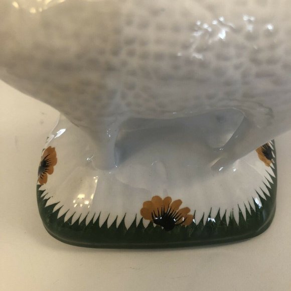 Vintage Portuguese Glazed Ceramic Sheep Hand Painted Signed - Picture 4 of 8